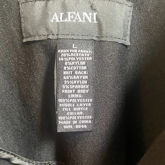 Alfani Black Ruffled Vest with Velvet Front Size L - Picture 4 of 8